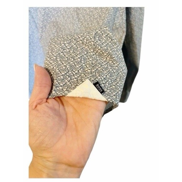 Hugo Boss Mens Novelty Camara Print Slim Fit Stretch Button Down Dress Shirt XL - Picture 5 of 6